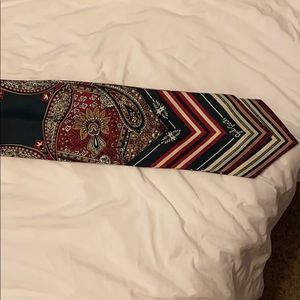 Vintage GIRL SCOUTS Floral Paisley Ascot Scarf